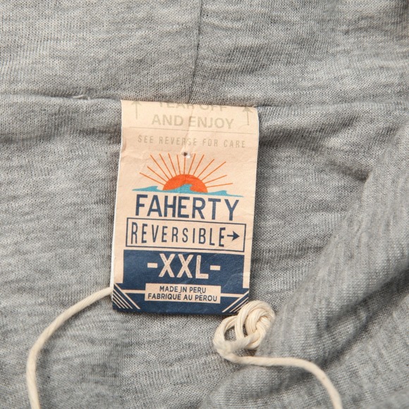 Faherty Hoodie Mens 2XL Gray Cloud Reversible Lightweight Pima Cotton Modal - Picture 4 of 11